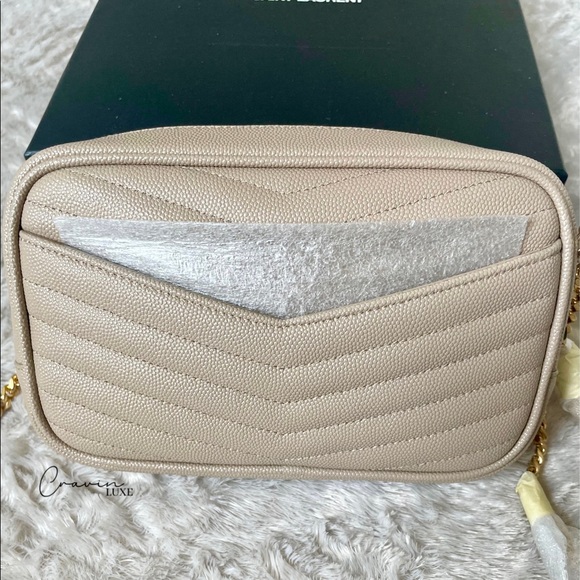 ❌❌SOLD❌❌ New Saint Laurent Mini Lou Camera Bag Dark Beige - Picture 3 of 6